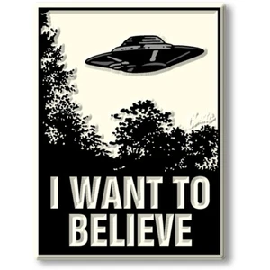 UFO "I Want to Believe" Poster Magnet by Classic Magnets - Picture 1 of 4