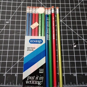 Vintage Eckerd Sealed Pencils Pack NIP Old Stock + 4 Loose 6 total Pencils - Picture 1 of 6