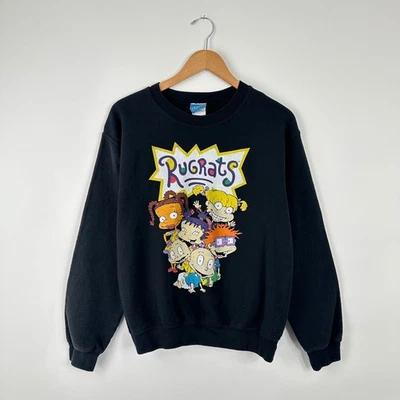 Винтажный Rugrats Crewneck толстовка 90-х мультфильм Nickelodeon черный маленький - Изображение 1 из 4