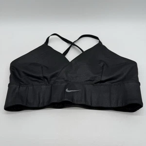 Nike Damen Indy strukturierter Glanz leichte Unterstützung Sport BH Gr. Medium schwarz neu ohne Etikett - Bild 1 von 5