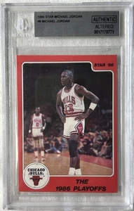 Michael Jordan 1986 Star Basketball #8 The 1986 Playoffs BGS auténtico alterado - Imagen 1 de 2