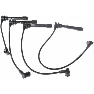 For Kia Spectra Spark Plug Wire 2004 05 06 07 2008 Set of 4 Black Finish - Image 1 of 4
