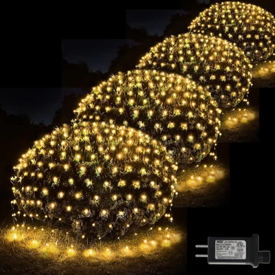 Warm White Net Lights, 360 LED Christmas Lights Outdoor, 21ft x 5ft Large Net Me - Image 1 of 4