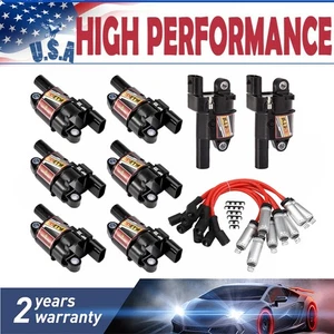 High Performance UF414 Ignition Coil+ Wire Set For 2007-2016 Chevy GMC 5.3L 6.2L - Picture 1 of 15