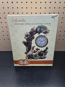 Hunting Dogs Sculpture Clock - Classic Treasures Collectable - NIB - Picture 1 of 4