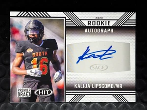 Autógrafo de novato Sage 2020 Kalija Lipscomb Premier Draft A6 Titans - Imagen 1 de 2