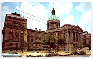 Cartolina Indiana State House & Street Scene anni 50 auto non spedita - Foto 1 di 2