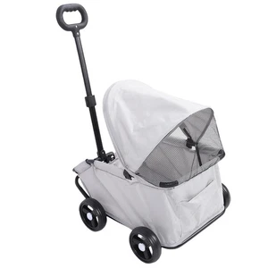 Foldable Pet Stroller With Canopy 4 Wheels Pet Strolling Cart For Small Dogs - Picture 1 of 22