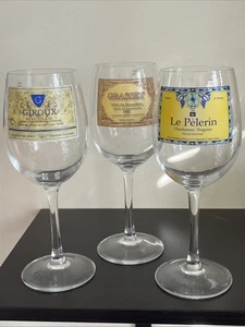 Juego de 3 copas de vino Le Pelerin Giroux Chardonnay Grasset 10 oz Francia - Imagen 1 de 5