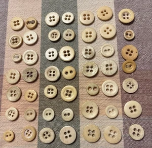 49 Antique-Vintage Bone, Horn or Antler Underwear Buttons  7/8”-11/16” Civil War - Picture 1 of 4