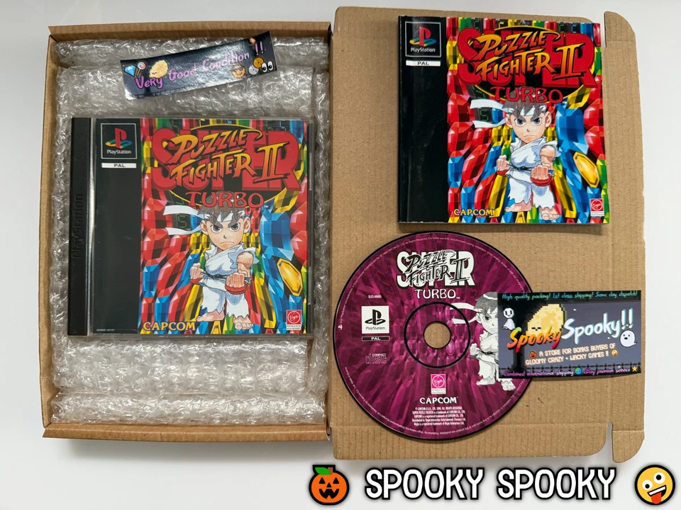 Super Puzzle Fighter II Turno PS1 Black Label - UK PAL VGC CIB - Tracked - Image 1 of 4