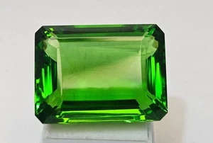 Stunning Green Peridot Shape Emerald Cut 94+Ct Natural Certified Loose Gemstone - Picture 1 of 5