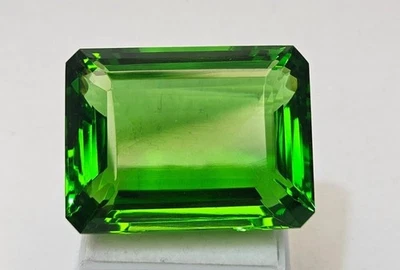Stunning Green Peridot Shape Emerald Cut 94+Ct Natural Certified Loose Gemstone - Image 1 of 4