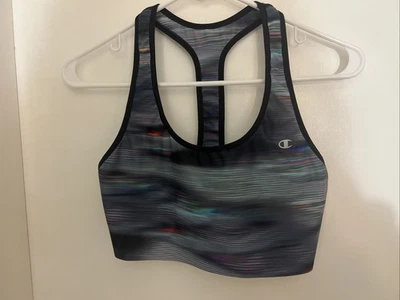 Women’s Champion Sports Bra Size XL Gray Blue Poly Spandex Bland - Image 1 of 4