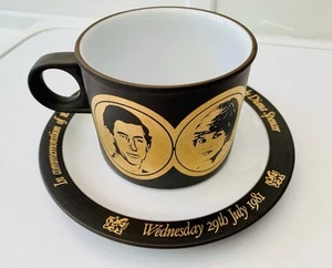 Taza y platillo Hornsea Pottery Charles & Diana Lancaster 1981 conmemoración de boda - Imagen 1 de 11