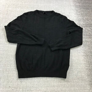 J Crew Sweater Mens Medium Italian Cashmere Pullover Black Casual Adult
