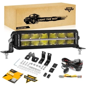 Barra de luz LED AUXBEAM 12" blanco ámbar DRL doble fila todoterreno para Dodge Ram 1500 - Imagen 1 de 12
