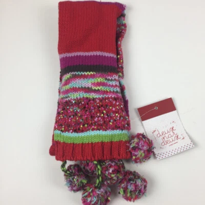 NEW Deux Par Deux Girls Scarf Red Foto 1 de 2