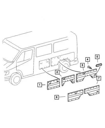 Panel de compartimento de carga genuino Mopar 2003-2006 Dodge Sprinter 2500 5123228AA Foto 1 de 1
