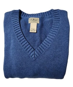 L.L.Bean Damen Pullover Strick Freizeit Blau Heavy Cotton Pulli Gr. L-TALL - Bild 1 von 10