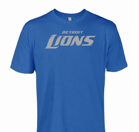 DETROIT LIONS Blue Short Sleeve T-Shirt - Sizes SM-XL Cover