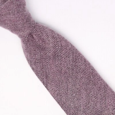 John G Hardy Mens Wool Necktie Thick Soft Woven Mauve Pink Skinny Tie Italy - Image 1 of 4