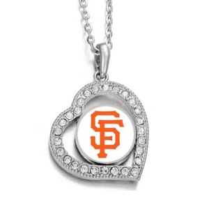 San Francisco SF Giants Womens Sterling Silver Heart Necklace With Pendant D19 - Picture 1 of 5