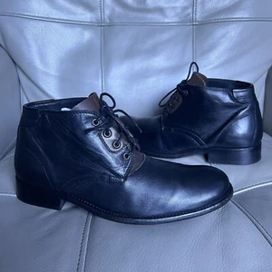 Botas Oxford H by Hudson Terran Alaska con cordones talla 41 EE. UU. 8 cuero negro marrón - Imagen 1 de 12