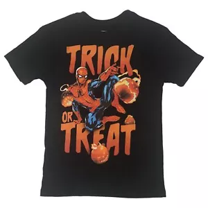 T-Shirt Shirt Jungen schwarz Spider-Man Trick or Treat Halloween - Bild 1 von 2