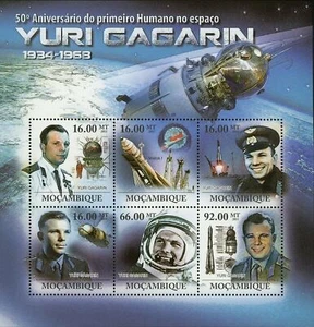 Yuri Gagarin Stamp First Human in Space Souvenir Sheet MNH #4598-4603 - Picture 1 of 12