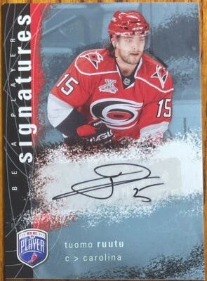 2007-08 Be A Player Signatures Tuomo Ruutu #S-TR Carolina Hurricanes - Image 1 of 2