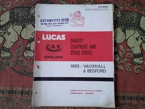 LUCAS SPARE PARTS LIST 1965 - VAUXHALL VIVA HA VICTOR FC CRESTA VELOX & BEDFORD - Picture 1 of 12