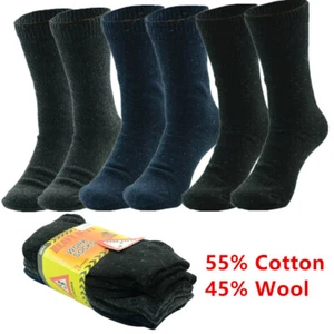 3 Pairs Mens Heavy Duty Winter Thermal Work Boots Wool Cotton Crew Socks 9-13 - Picture 1 of 5