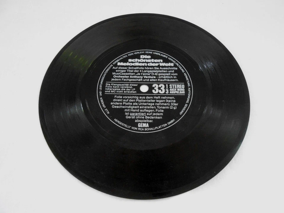 ANTHONY VENTURA - DIE SCHÖNSTEN MELODIEN DER WELT - FLEXI DISC - RCA SCHALLPLATT - Bild 1 von 1