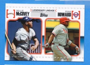 Topps Legendary Lineage #LL1 2010 Ryan Howard/Willie McCovey Phillies/Giants - Imagen 1 de 1