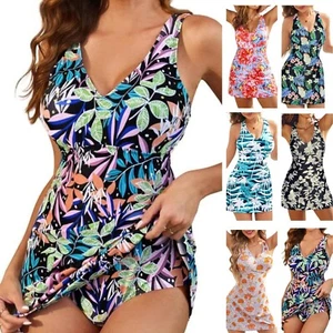 Mujer Vestido de Natación Disfraz de Natación Bulit Bikini Parte Inferior Control Abdomen - Imagen 1 de 29