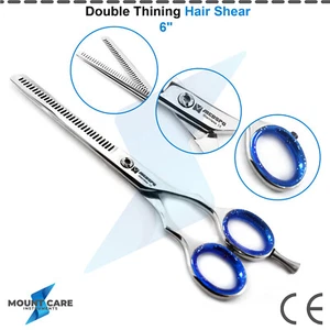 6" Professional Double Teeth Hairdressing Thinnings Shears Scissors Saloon Tools - Picture 1 of 4