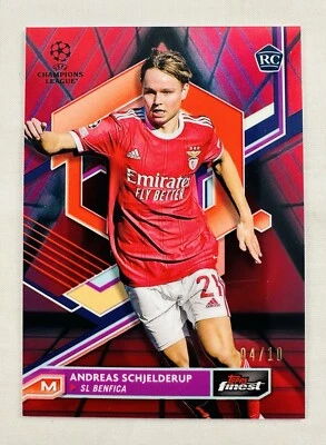 Andreas Schjelderup 2022-23 Topps Finest UEFA Red/Black Vaporwave RC #/10 SSP - Image 1 of 2