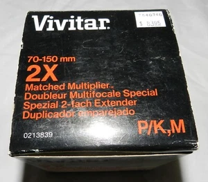 Nuevo en Caja - Vivitar 70-150mm 2X Multiplicador Emparejado con P/K, Montaje M - Imagen 1 de 3