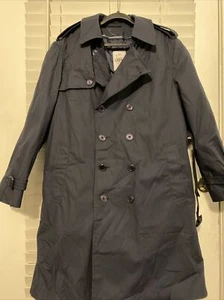 GI US Air Force All Weather Cold Rain Coat Navy Trench Coat Lined Men's Size 40S - Picture 1 of 9