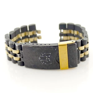 TAG HEUER 1500 2-TONE BLACK PVD COATED+GOLD PLATED MEN FULL BRACELET MODEL 229/3 - Picture 1 of 5