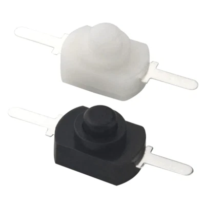 2 Pcs Mini Latching Push Button Switch DC 30V 1A Lamp Torch 1 x Black 1 x White - Image 1 of 4