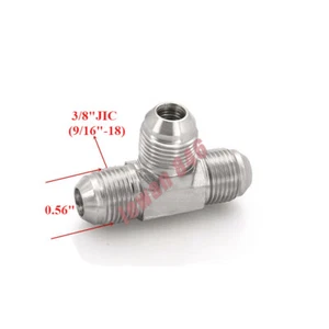 Hydraulic 3/8"(9/16"-18) JIC Union Tee JIC Male x JIC Male x JIC Male PLTD Steel - Picture 1 of 1