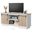 TV Stand for TV's Up to 65 inch Media Console with Power Station & Sliding Door