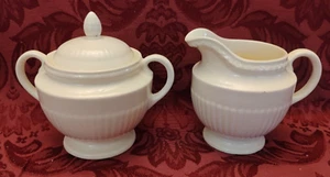 Wedgwood Edme Earthenware Green Mark Creamer and Sugar Bowl w/Lid - Picture 1 of 5