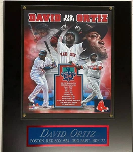 DAVID ORTIZ-BIG PAPI-BOSTON RED SOX FRAMED 8X10 PHOTO-MAN CAVE-12X15 WALL PLAQUE - Picture 1 of 4