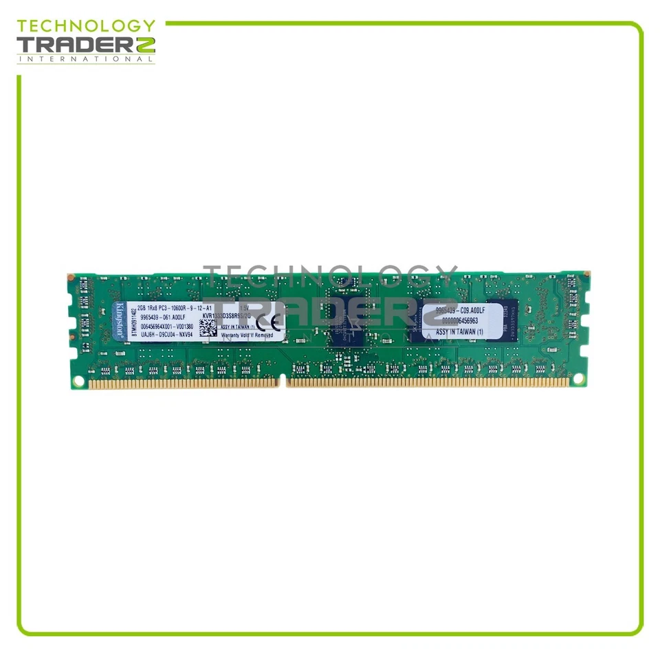 LOT OF 2 KVR1333D3S8R9S/2G Kingston 2GB PC3-10600 DDR3-1333MHz ECC 1Rx8 Memory - Image 1 of 1
