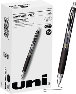 Uniball Signo 207 Gel Pen 12 Pack, 0.38Mm Ultra Micro Black Pens, Gel Ink  - Picture 1 of 7