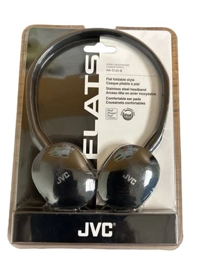 JVC HA-S160B Flat & Foldable On-Ear Stereo Headphones Stainless Steel Band - Image 1 of 4