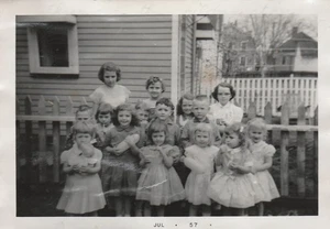 1950s Vintage photo of boys and girls at a birthday party, Found Photos - Picture 1 of 2